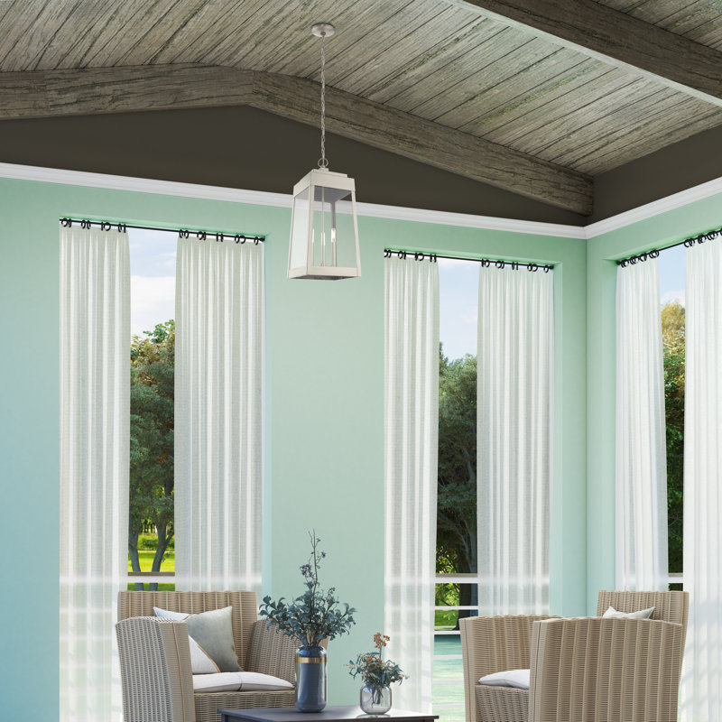 Lanterne suspendue d'extérieur à 3 ampoules Antionetta, Noir, H 19,75 po x l 8,25 po x P 8,25 po