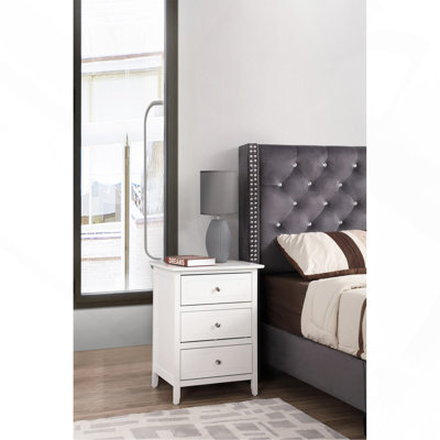 Table de chevet transitionnelle blanche polyvalente