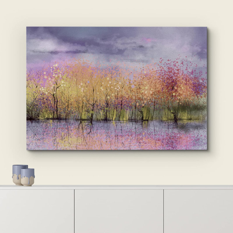 «Abstract Forest Reflection» sur «Abstract Forest», H 32 po x l 48 po, Toile tendue