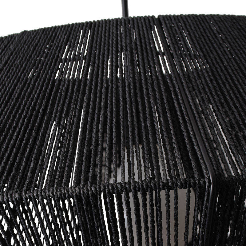 Luminaire suspendu simple noir à 1 lumière Antioca