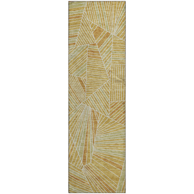 Premium Machine Washable Prisco Gold Rug