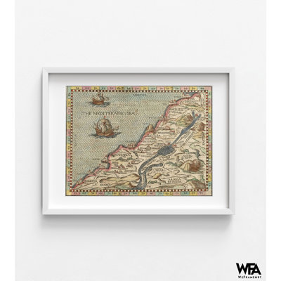 Terre Sainte par cartes anciennes, impression de carte vieille ville, impression murale historique, impression d'art carte rétro, décor de maison ancienne, impression de carte ancienne