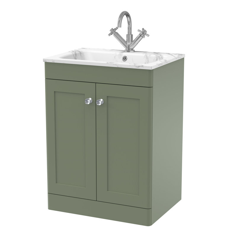 Classique Bathroom Vanity, Satin Green, 61 cm W