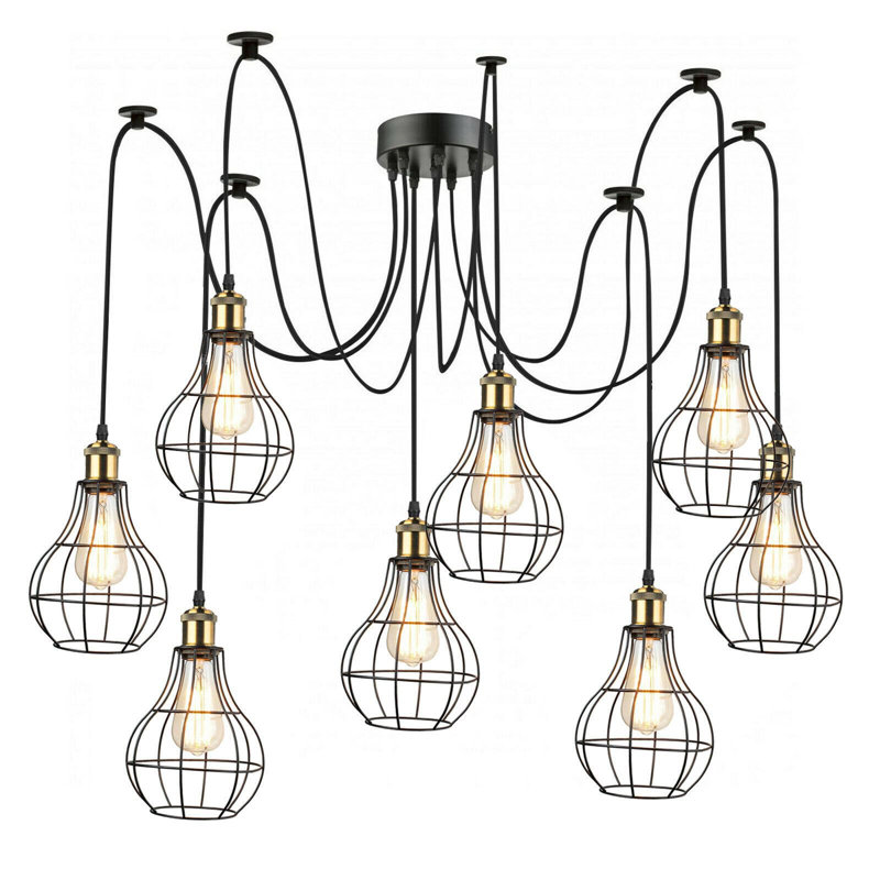 Orchid 8 - Light Black Cluster Pendant