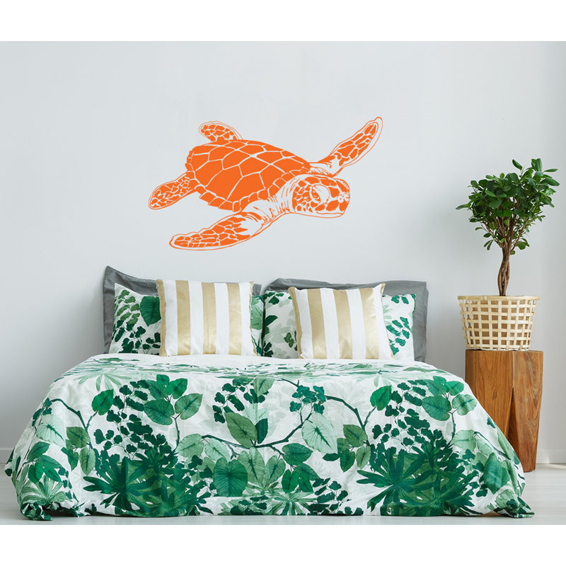 Décalcomanie murale tortue de mer, Orange