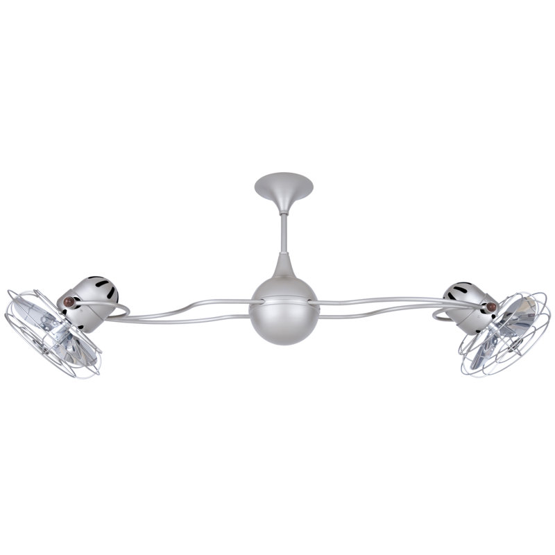 Italo Ventania Downrod Ceiling Fan, Brushed Nickel