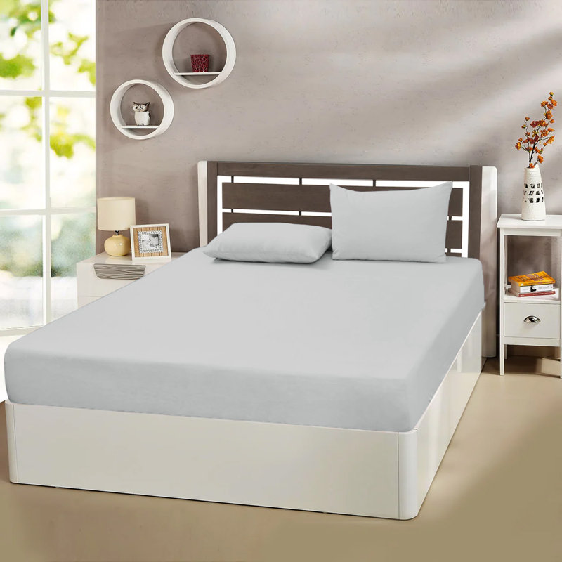 Ewoud Super Soft Microfiber Fitted Sheet – 25cm Deep Pocket, Brushed Finish, Single (3'), Grey