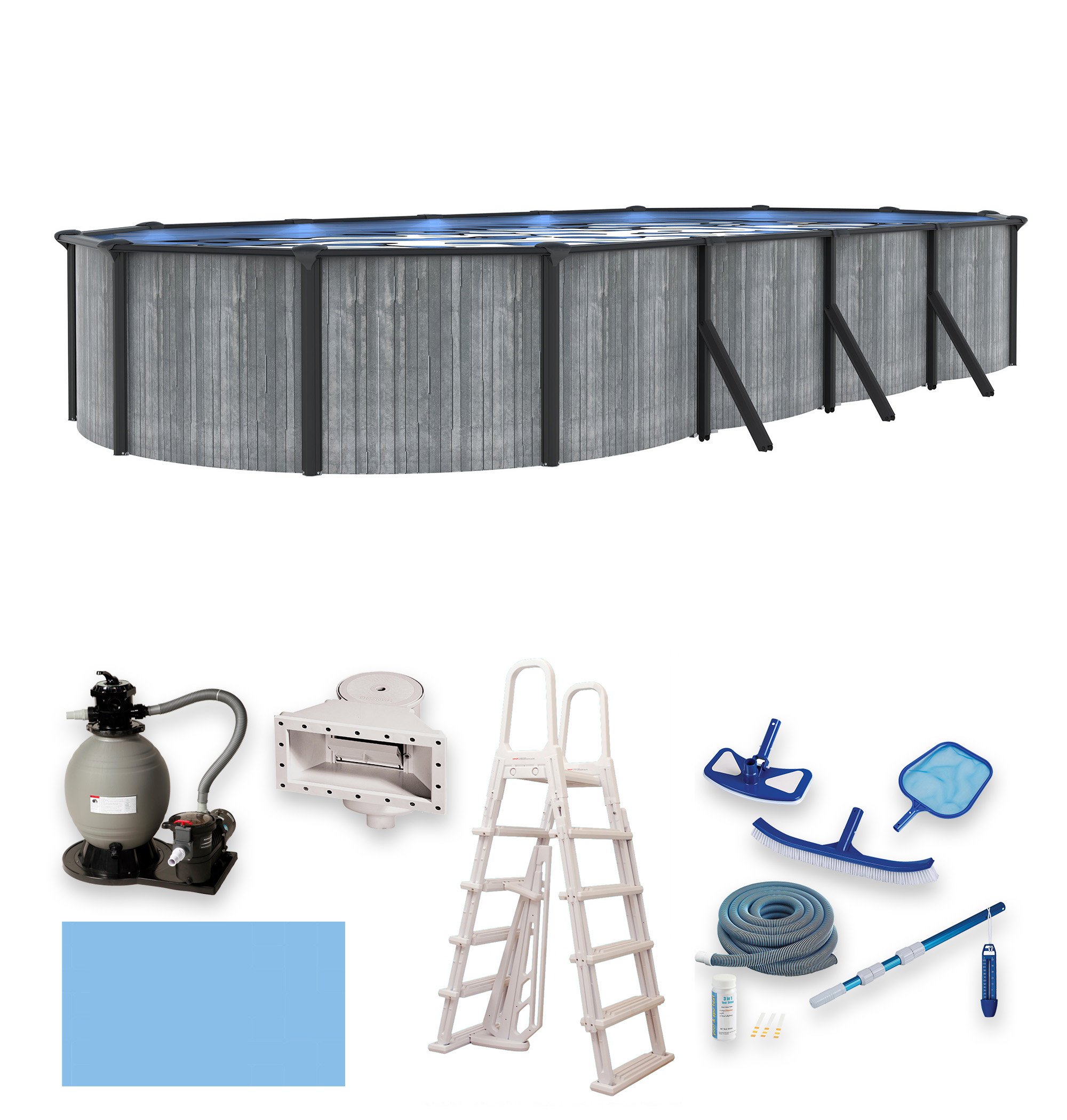 Blue Wave Products San Pedro Oval 52-in Deep Above Ground Steel Wall ...