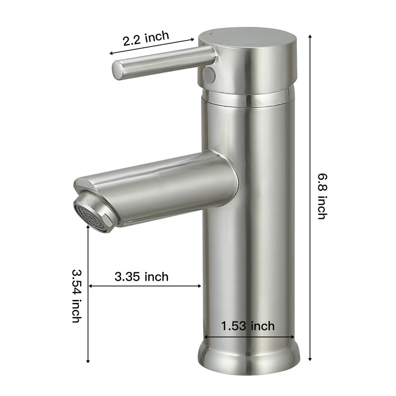 Single Hole Faucet Single-handle Bathroom Faucet with Drain Assembly, Nickel
