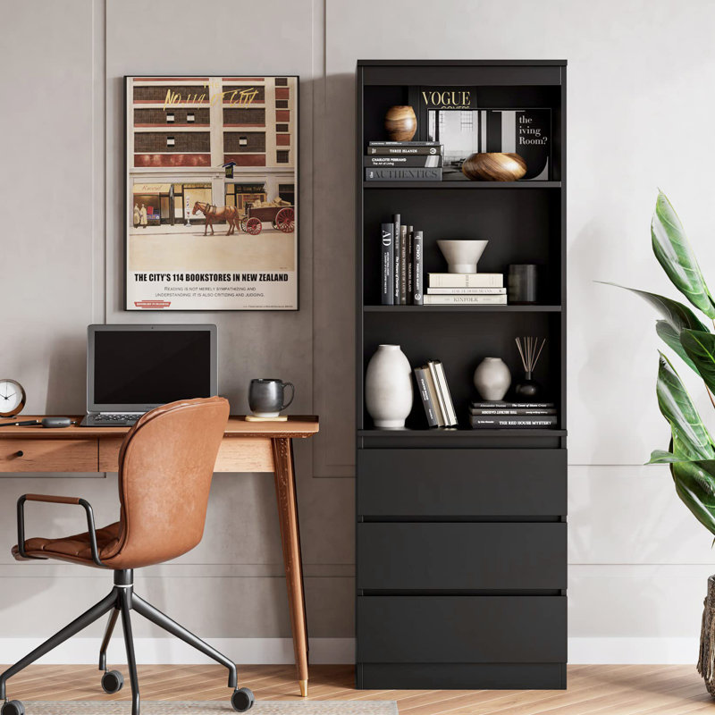 Isla 180cm H x 60cm W Standard Bookcase, Black