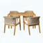 Ensemble repas d'extérieur 5 pièces en bois d'acacia avec coussins lavables