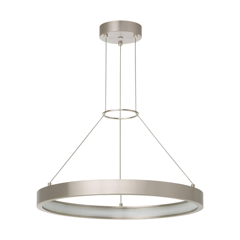 Bodiam 1 - Light LED Chandelier, Satin Nickel, 2" H x 30.4" W x 30.4" D