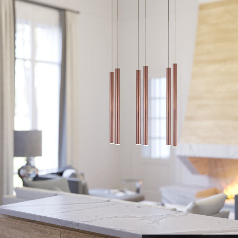 Baileyton 6 - Light Kitchen Island Pendant, Copper