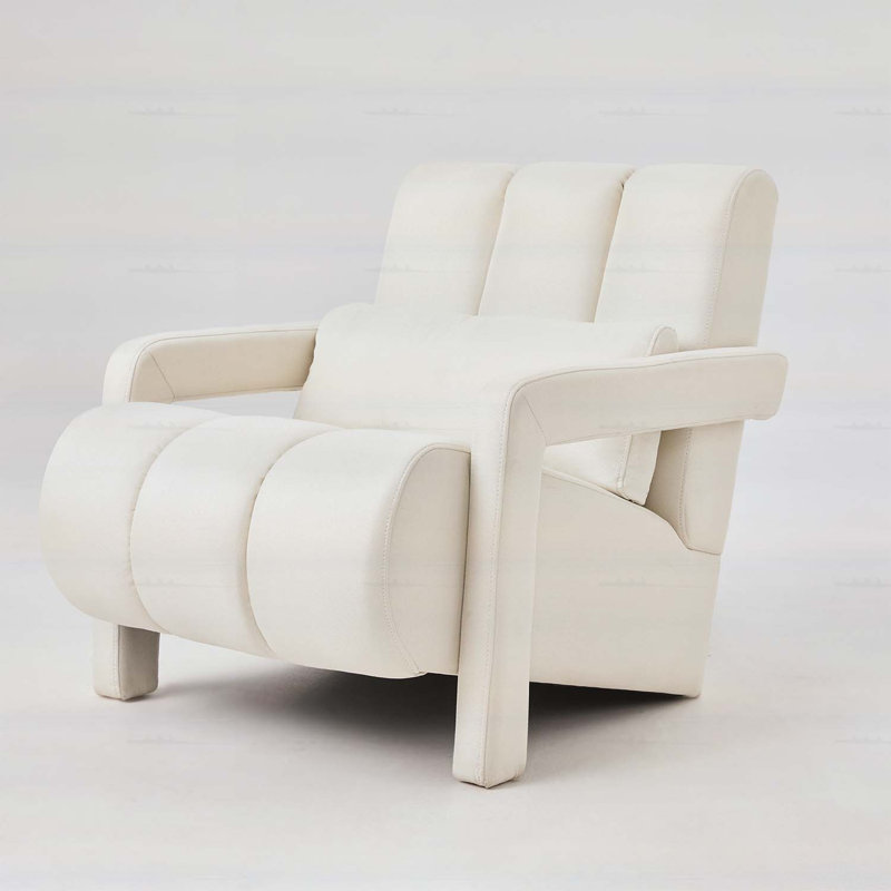 Chaise d'appoint moderne rembourrée, Beige