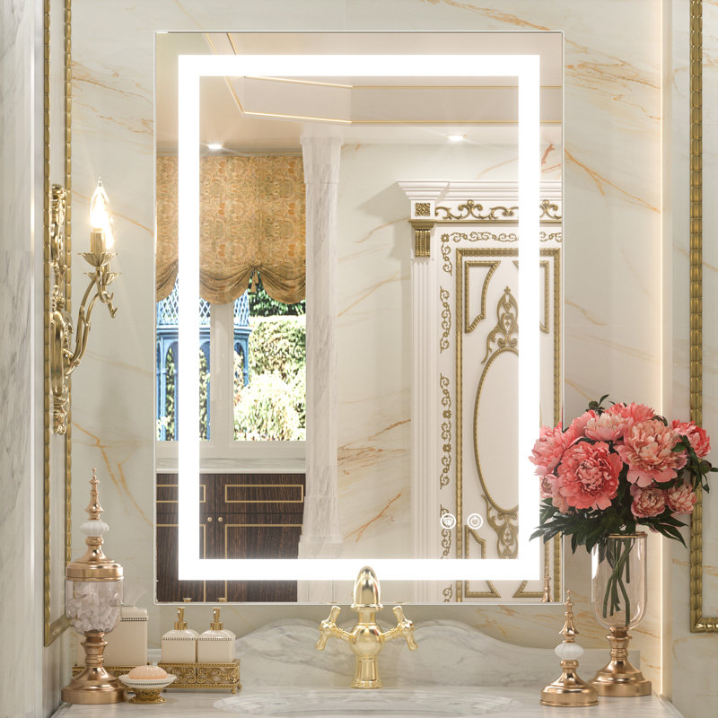 Miroir de salle de bain Lashaunte, Rectangle, 28 po x 20 po