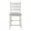 Chaises à hauteur de comptoir de 2 avec design blanc antique, siège gris confortable, dossier, structure en bois, pour îlot de cuisine, espace de bar requis pour l'assemblage,
