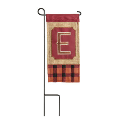 Mini drapeau monogramme de toile de jute d'automne 4 x 8,5