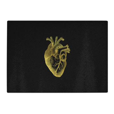 Black Gold Anatomical Heart Chopping Board