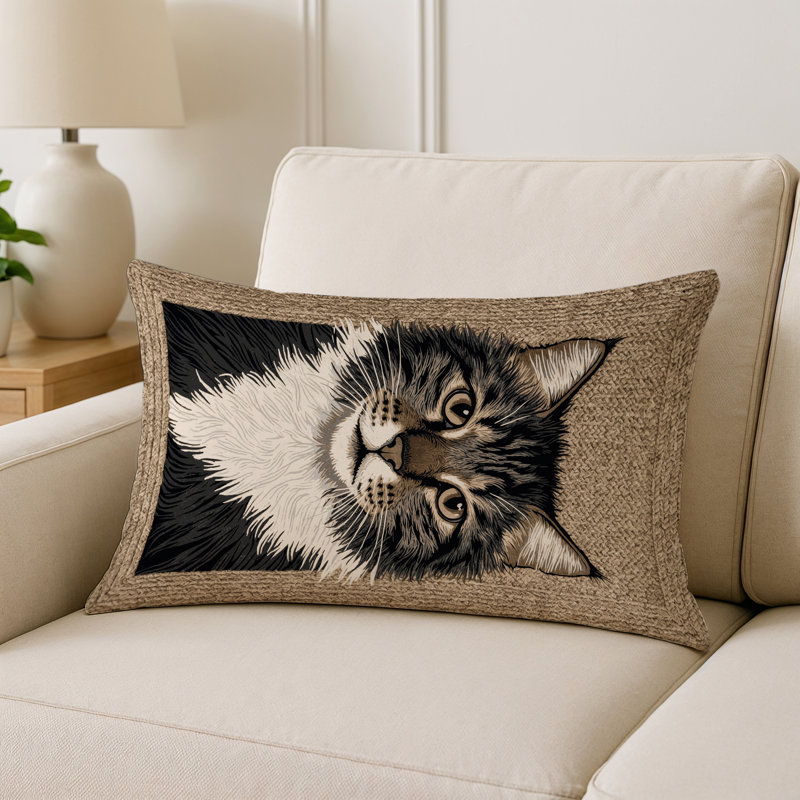 Coussin décoratif intérieur et extérieur Turkish Angora Cats, Carré 20 po, American Wirehair