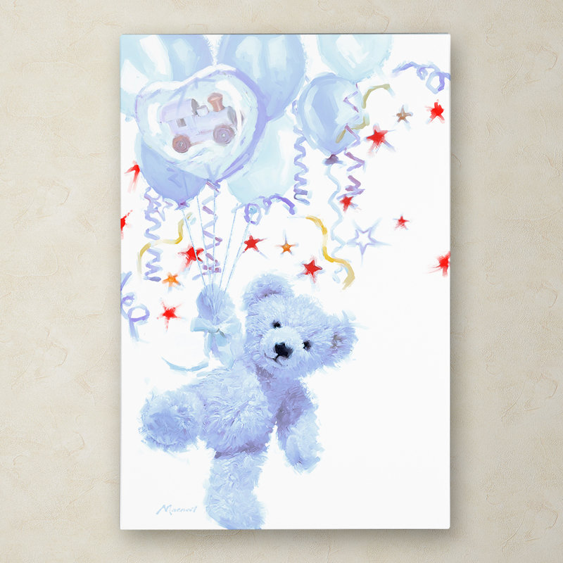 « blue teddy », art sur toile, H 19 po x l 12 po x P 2 po