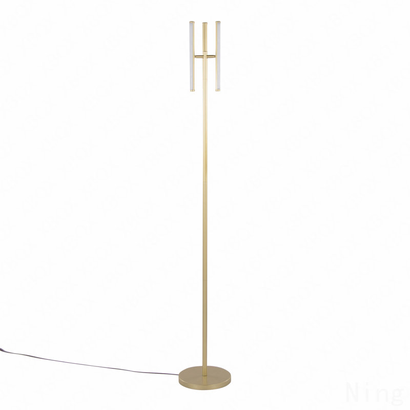 65" Modern Swivel Floor Lamp In Gold Metal By Lumisource, Gold