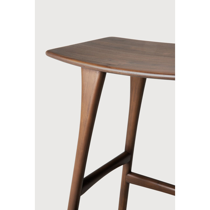 Osso Solid Wood Stool, Teak, Bar Stool (30.91" Seat Height)