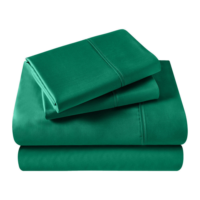 Ensemble de draps unis à poche profonde en coton égyptien à contexture de 400 fils, Vert