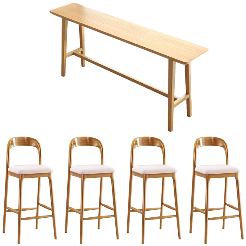 Table et chaises de bar en bois massif à usage domestique, H 41,3 po x L 55,1 po x l 15,7 po