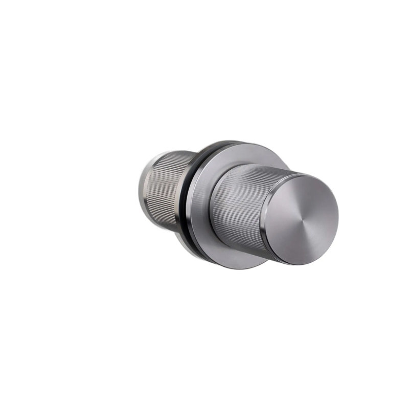 Cylindrical Knob with Round Rosette, Steel