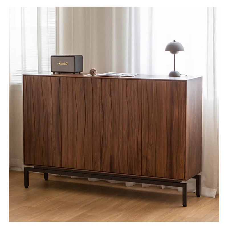 Wabi-Sabi Style Solid Black Walnut Shoe Cabinet, 39.37" H x 70.87" W x 15.75" D
