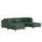 Seemab 5 - Piece Upholstered Hunter Green Corduroy Modular Sectional with Pillow Back and Removable Ottoman-1348314284-1357576013