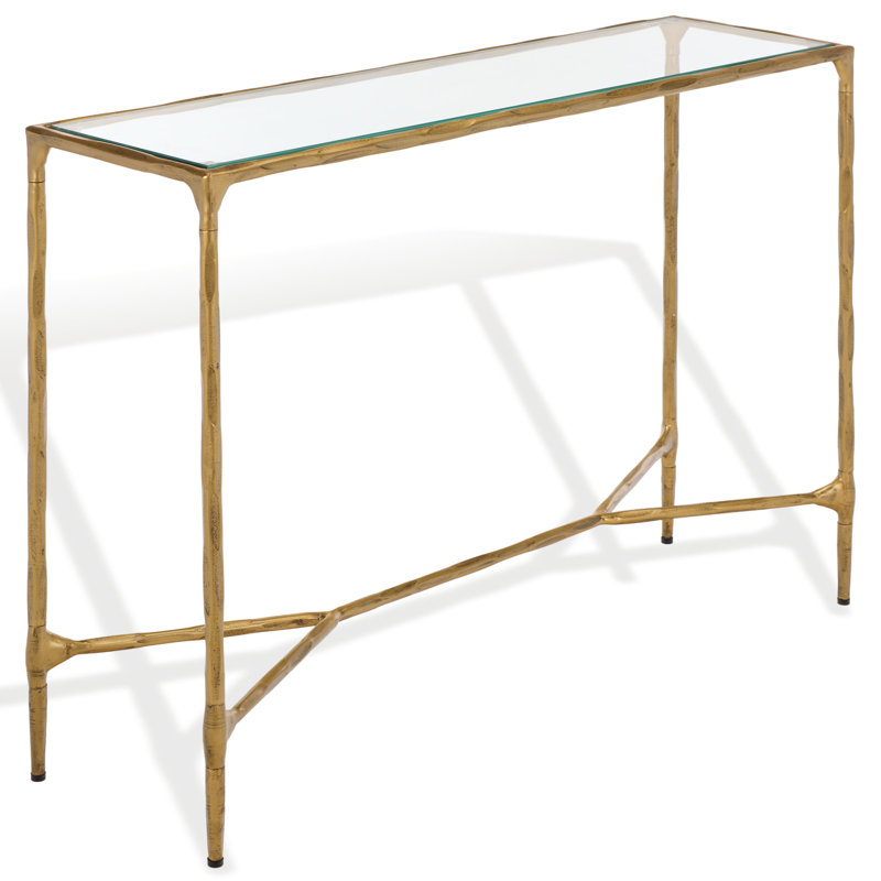 Sewall Metal And Glass Console Table, Brass