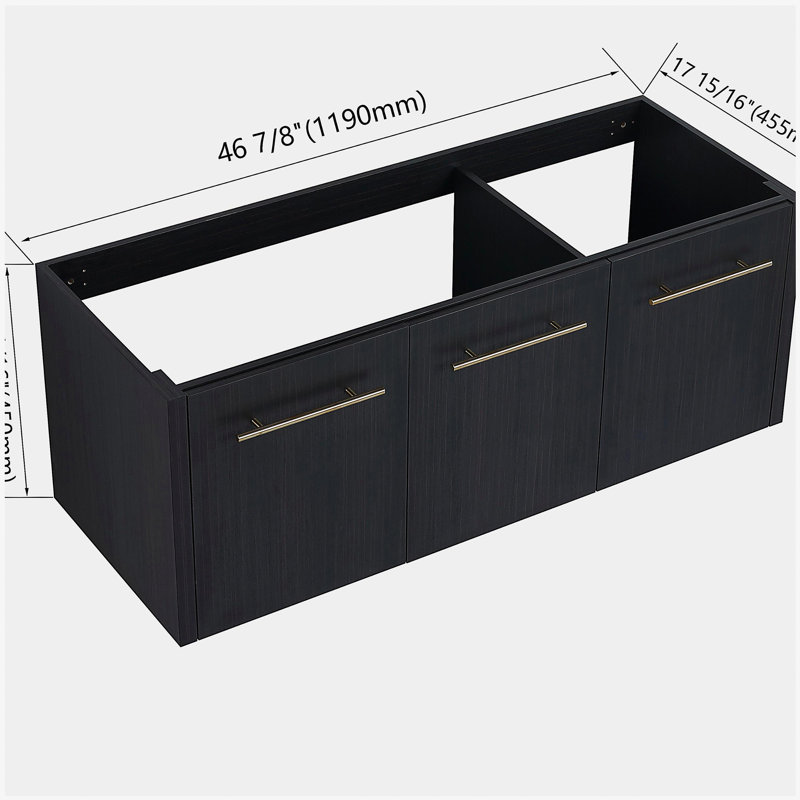 Coiffeuse murale de 48 po (armoire seulement, sans bassin supérieur)