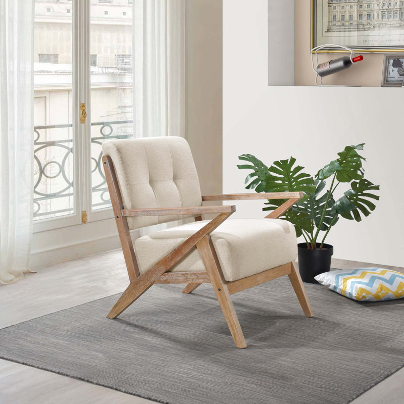 Chaise d'appoint moderne avec dossier capitonné 1pc, Sable