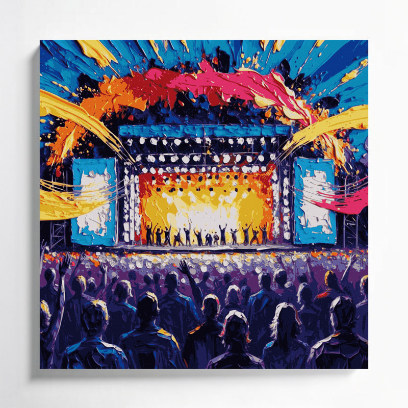 Art musical sur toile bleu, H 12 po x l 12 po