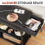 Table de bout Reggis de 24 po avec prises de courant et port USB, table d'appoint avec tiroir et 2 tablettes, table d'appoint Farmhouse pour petits espaces, table de bout avec tiroir pour le salon, la chambre à coucher-1487747538