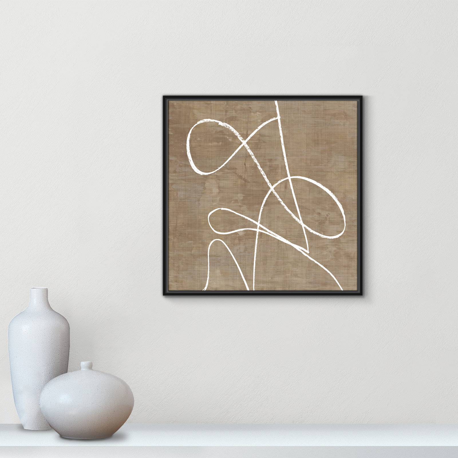 Catana "Swooping Lines" Print, 25.5" H x 25.5" W, Black
