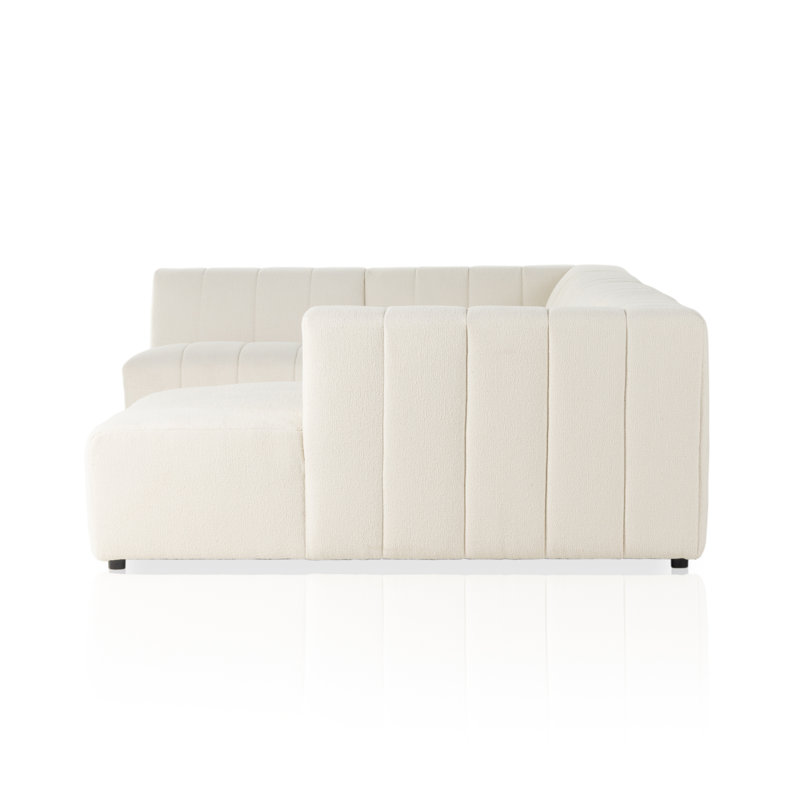 Langham 157" Wide Symmetrical Modular Sectional, Right Hand Facing, Fayette Cloud Polyester