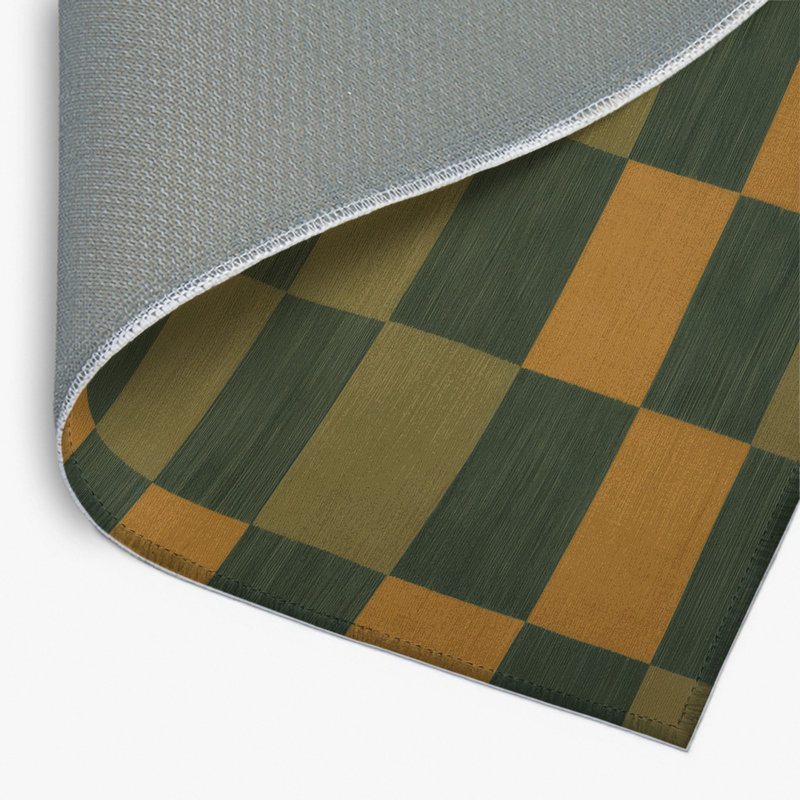 Tapis d'intérieur et d'extérieur à carreaux vert, Rectangulaire 8 pi x 10 pi