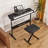 61 Keys Piano Keyboard With Bench , Learning Keyboard Piano For Beginners, Meks-700 Electric Piano Keyboard With Lighted Up Keys