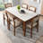 White + Nut-brown Rectangular Sintered Stone + Solid Wood Dining Table-104453341