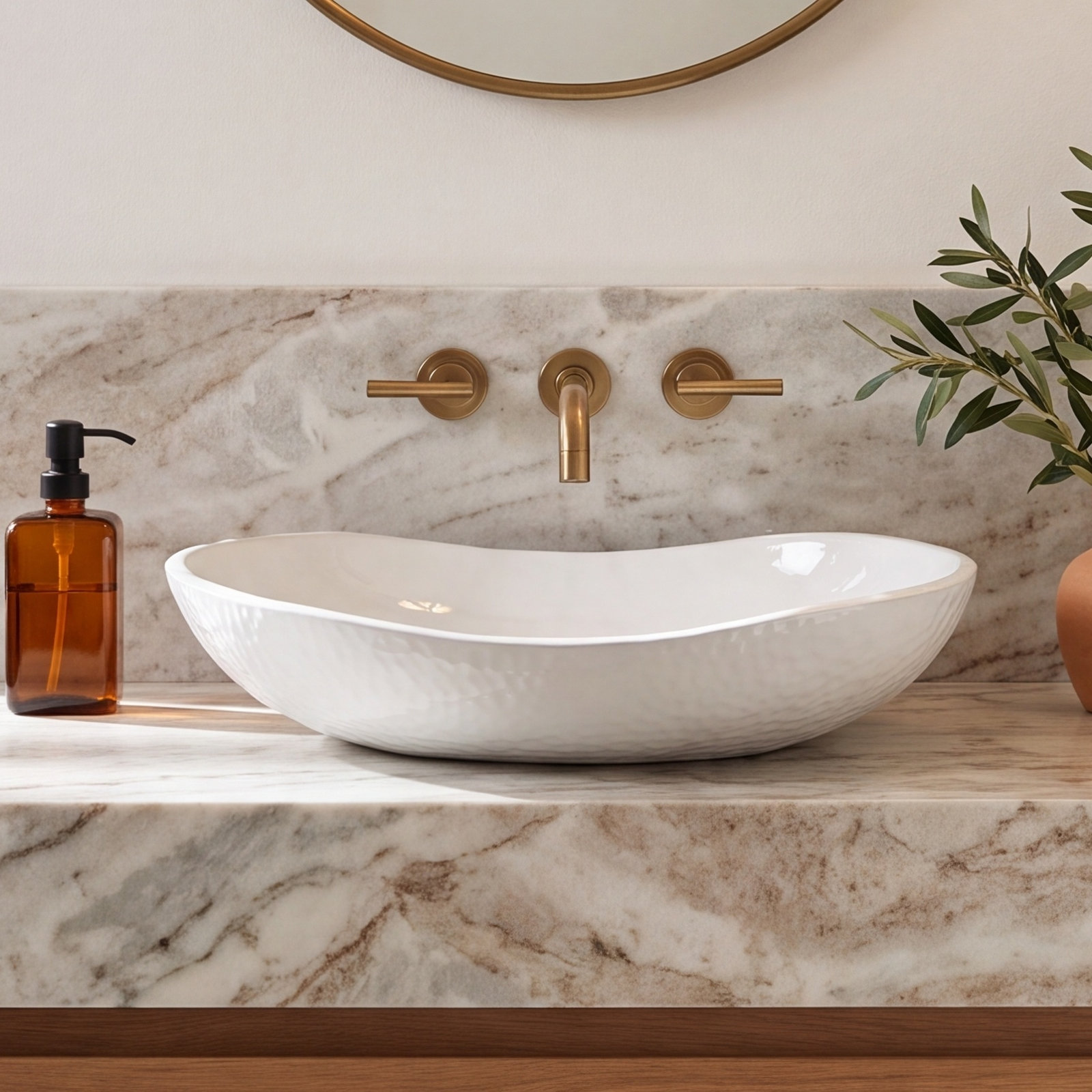Murano Sorrento Glass Oval Vessel Sink