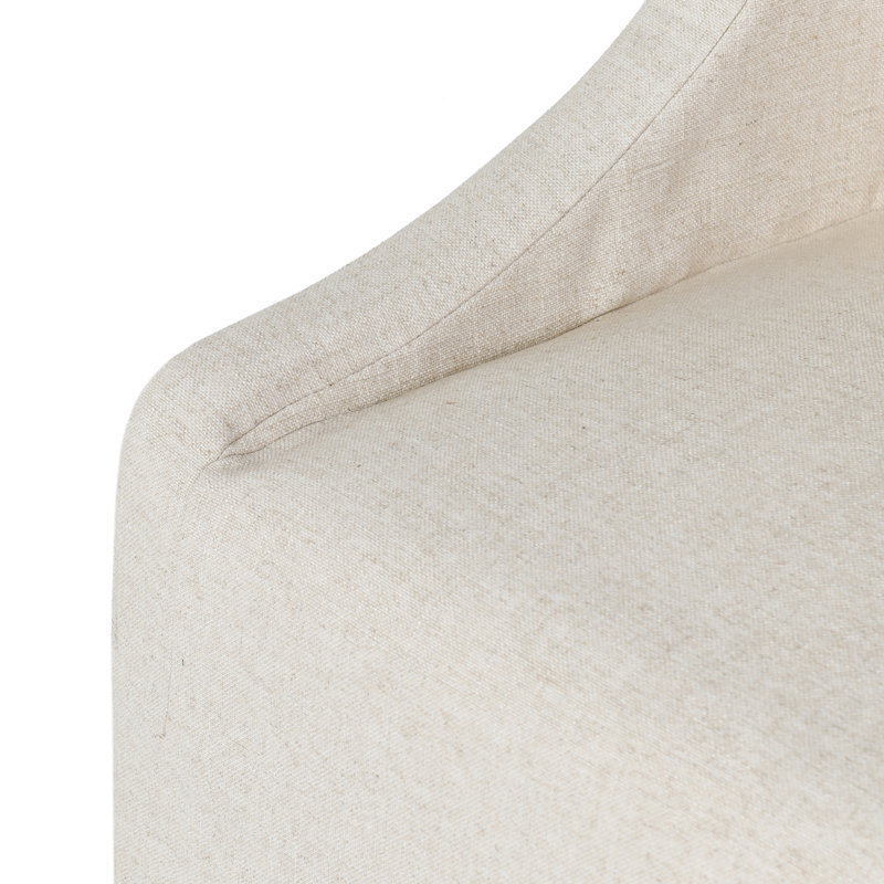 Seneca Upholstered Dining Chair, French Beige Basketweave