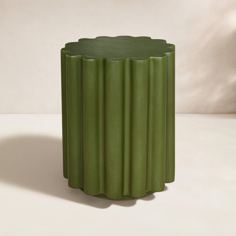 Melati Concrete End Table, Green