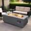 42" Propane Gas Fire Pit Table, 50000 BTU Rectangular Steel Fire Pit With Glass Wind Guard For Outside Patio Deck Garden Courtyard -Grey