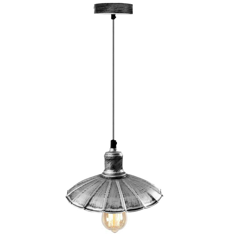 Bunceton 1 - Light Black Pendant, Brushed Silver