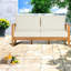 Comfort Canapés de patio, ensemble de causeuse moderne en bois d'acacia pour terrasse
