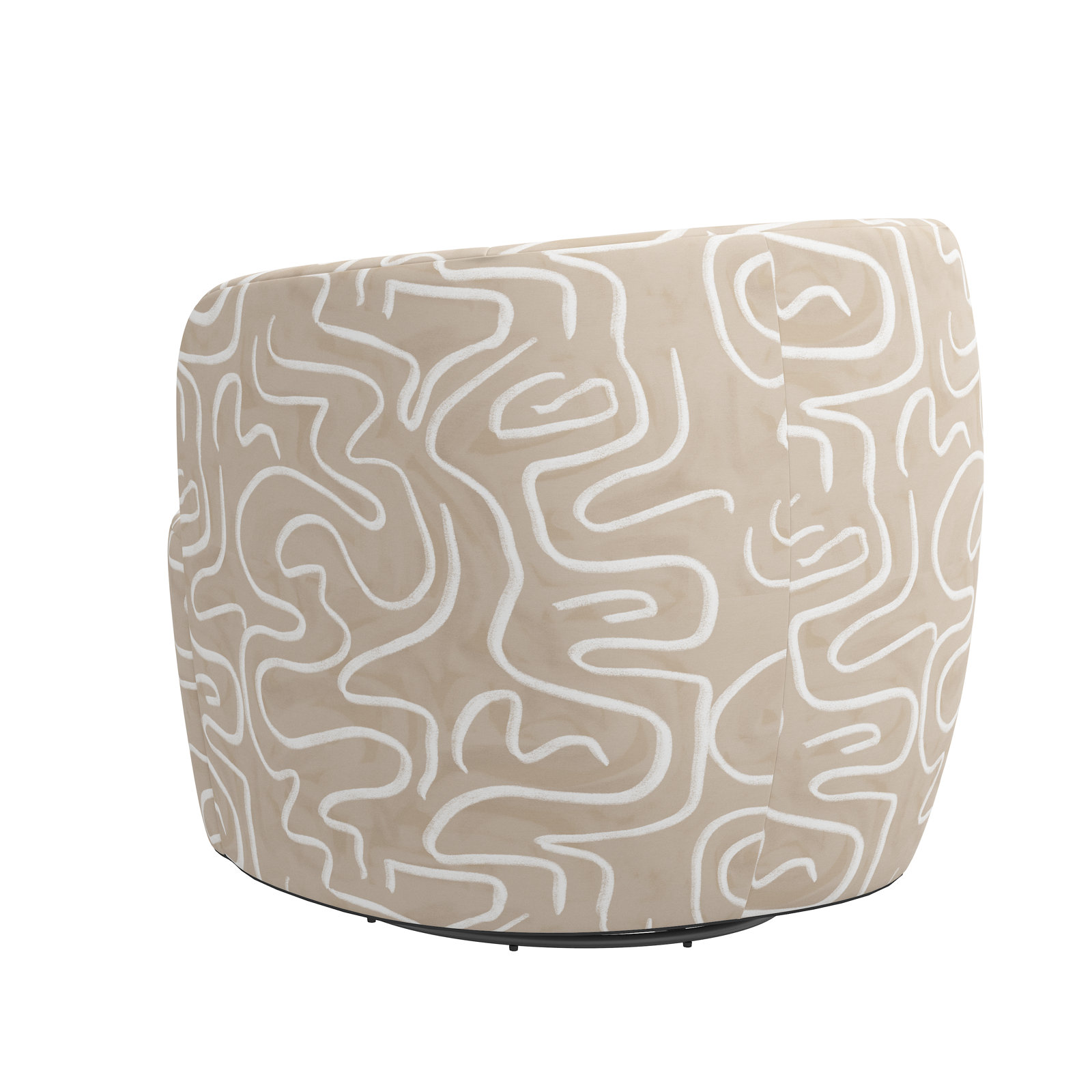 Mina Swivel Barrel Chair, Evelyn Natural Asbtract