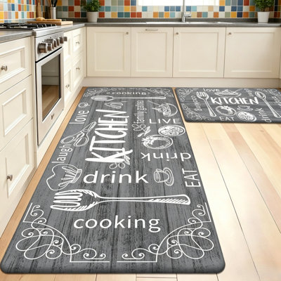 Non-Slip Waterproof Anti-Fatigue Kitchen Floor Mats 2pk for Sink Laundry