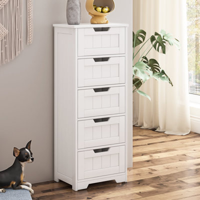 Modern Bathroom Floor Medicine Cabinet with 5 Drawers